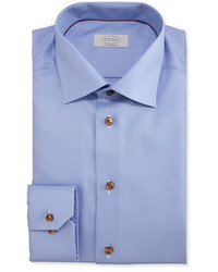Eton Contemporary Fit Textured Dress Shirt Light Blue