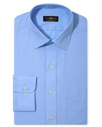 Club Room Estate Wrinkle Resistant Rich Blue Solid Dress Shirt