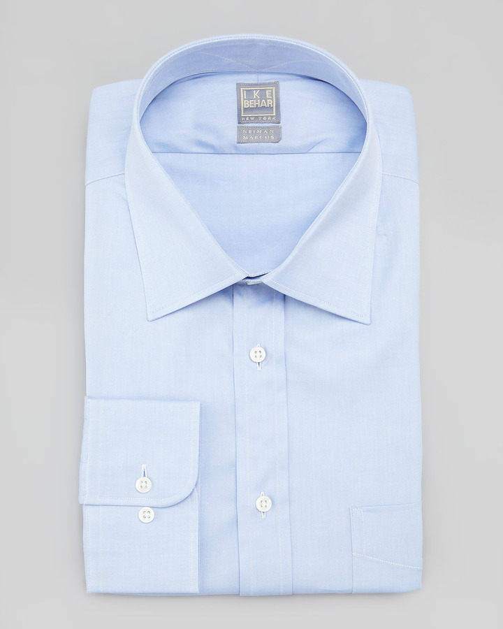 Ike Behar Solid Basic Fit Dress Shirt Light Blue - Where to buy ...