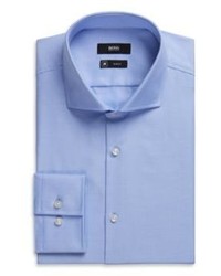 Hugo Boss Jason Slim Fit Fresh Active Spread Collar Textured Cotton Dress Shirt
