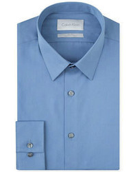 Calvin Klein Platinum Slim Fit Blue Haze Solid Dress Shirt