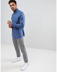 ASOS DESIGN Slim Oxford Shirt In Mid Blue