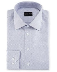 Giorgio Armani Textured Dress Shirt Navywhite