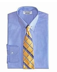 Brooks Brothers The Great Gatsby Collection Supima Cotton Non Iron Slim Fit Point Collar Broadcloth End On End Solid Dress Shirt