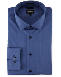 Neiman Marcus Xtrim Fit Dobby Arrow Dress Shirt Blue