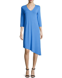 Eileen Fisher 34 Sleeve Asymmetric Jersey Dress Petite