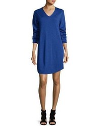 Eileen Fisher Long Sleeve V Neck Merino Jersey Dress Plus Size