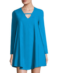 Lucca Couture Naomi A Line Long Sleeve Dress Teal