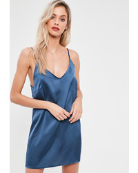 Missguided Navy Silky Cami Dress