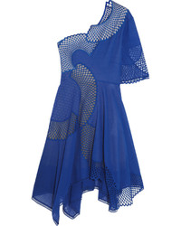Stella McCartney Noah One Shoulder Broderie Anglaise Cotton Dress Blue