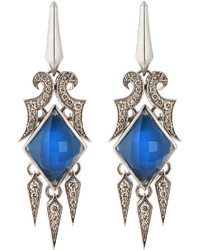 Stephen Webster Blue Agate Diamond Spike Drop Earrings