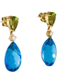 Diamond Gemstone Drop Earrings