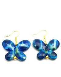 FashionJewelryForEveryone Girls Birthday Return Earrings Gift Blue Shaded White Butterfly Earrings