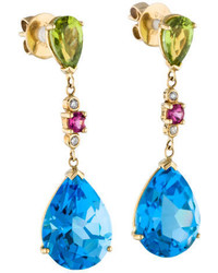 Gemstone Diamond Drop Earrings