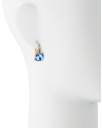 Emily and Ashley Greenbeads By Emily Ashley Cushion Faceted Crystal Huggie Earrings Blue