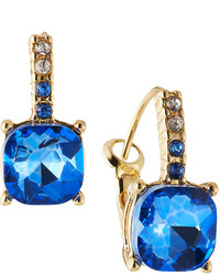 Emily and Ashley Greenbeads By Emily Ashley Cushion Faceted Crystal Huggie Earrings Blue