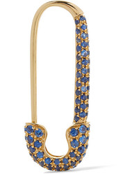 Anita Ko Safety Pin 18 Karat Gold Sapphire Earring