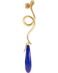 OLE LYNGGAARD COPENHAGEN Snake 18 Karat Gold Lapis Lazuli And Diamond Earring