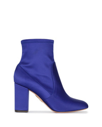 Blue Elastic Ankle Boots