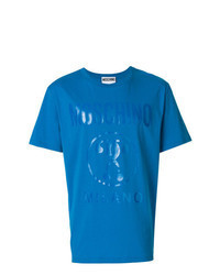 Blue Embellished Crew-neck T-shirt
