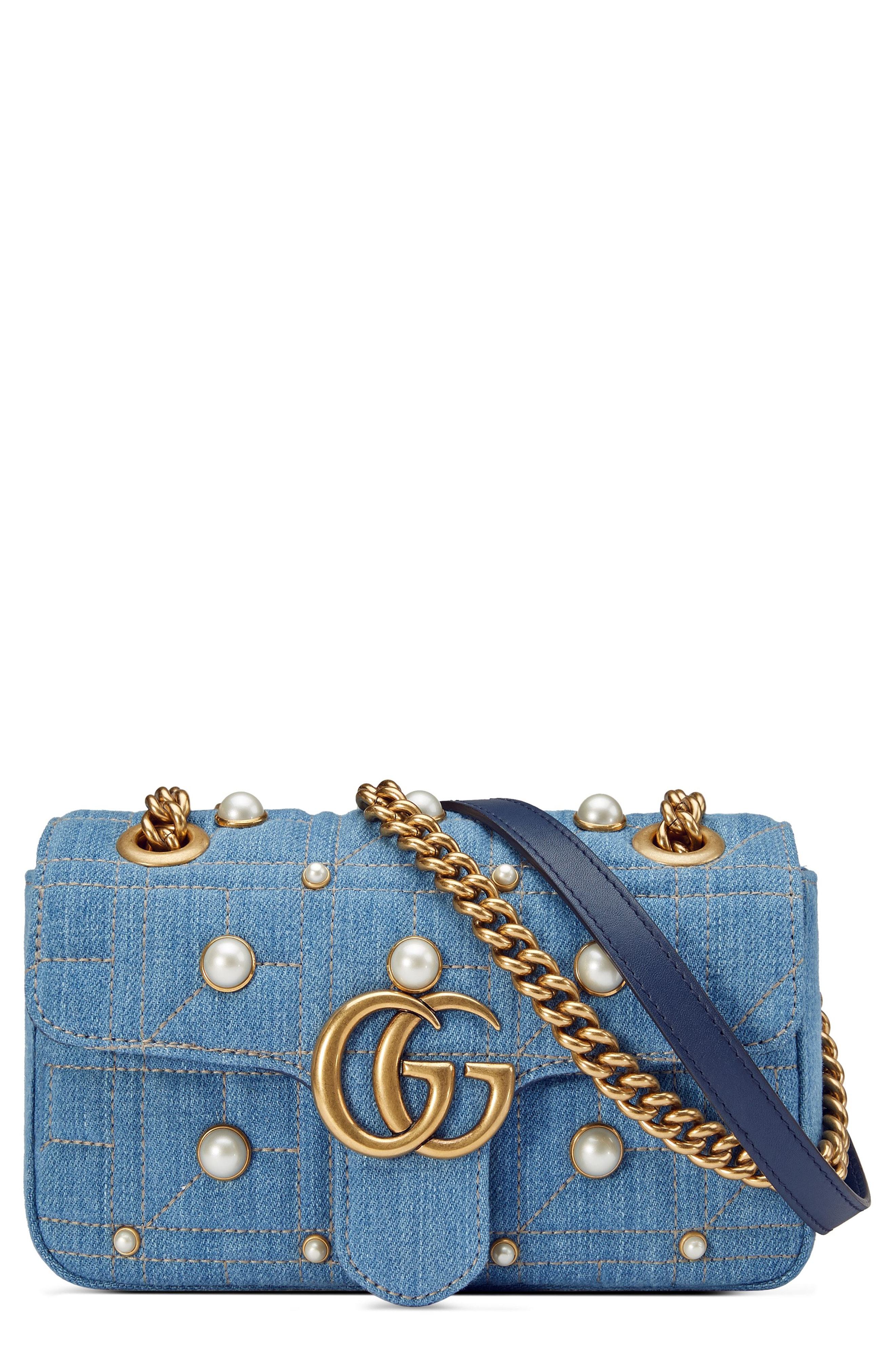 Gucci Drops Denim Pearl GG Marmont Shoulder Bag | Hypebae