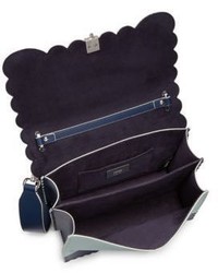 Fendi Kan I Embellished Metallic Leather Shoulder Bag