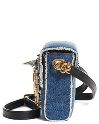 Dolce & Gabbana Dolcegabbana Embellished Denim Crossbody Bag Blue