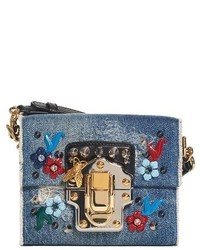 Dolce & Gabbana Dolcegabbana Embellished Denim Crossbody Bag Blue