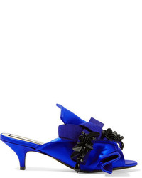 No.21 No 21 Embellished Knotted Satin Mules Royal Blue