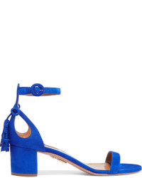 Blue Embellished Sandals