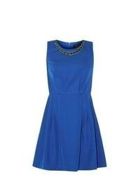 Tokyo Doll New Look Blue Necklace Pleated Skater Dress
