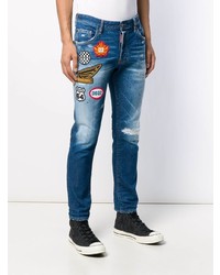 DSQUARED2 Patch Embellished Distressed Skinny Jeans