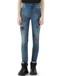 Gucci Patch Embellished Skinny Jeans