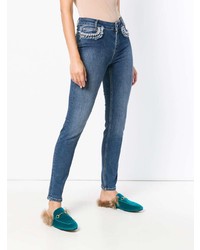Twin-Set Pearl Embellished Skinny Jeans