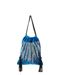 ATTICO Embellished Velvet Pouch Bag