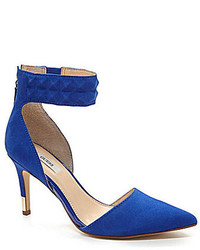 Blue Embellished Suede Shoes