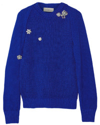 Blue Embellished Sweater