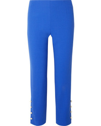 Blue Embellished Wool Dress Pants