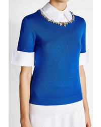 Mary Katrantzou Embellished Wool Pullover With Collar