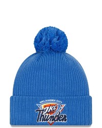 New Era Blue Oklahoma City Thunder 2021 Nba Tip Off Team Color Pom Cuffed Knit Hat At Nordstrom