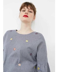 Violeta BY MANGO Floral Embroidery Blouse