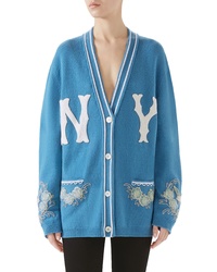 Gucci Ny Embroidered Wool Cardigan