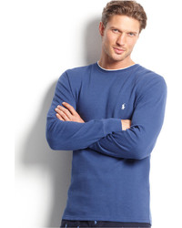 Polo Ralph Lauren Loungewear Long Sleeve Crew Neck Tipped Waffle Thermal Top
