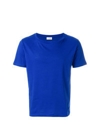 Blue Embroidered Crew-neck T-shirt