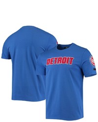 PRO STANDARD Blue Detroit Pistons Chenille Team T Shirt