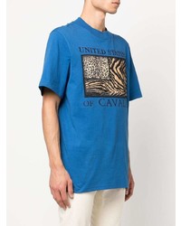 Roberto Cavalli Embroidered Flag T Shirt