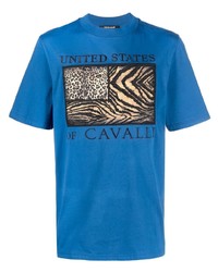 Roberto Cavalli Embroidered Flag T Shirt