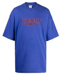 Vetements Logo Embroidered Cotton T Shirt
