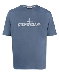 Stone Island Logo Embroidered Short Sleeved T Shirt