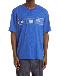 4SDESIGNS Royal Flag Embroidered T Shirt In Royal Blue At Nordstrom